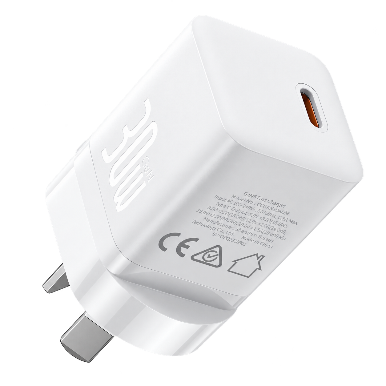CARGADOR MINI 30W WHITE- BASEUS