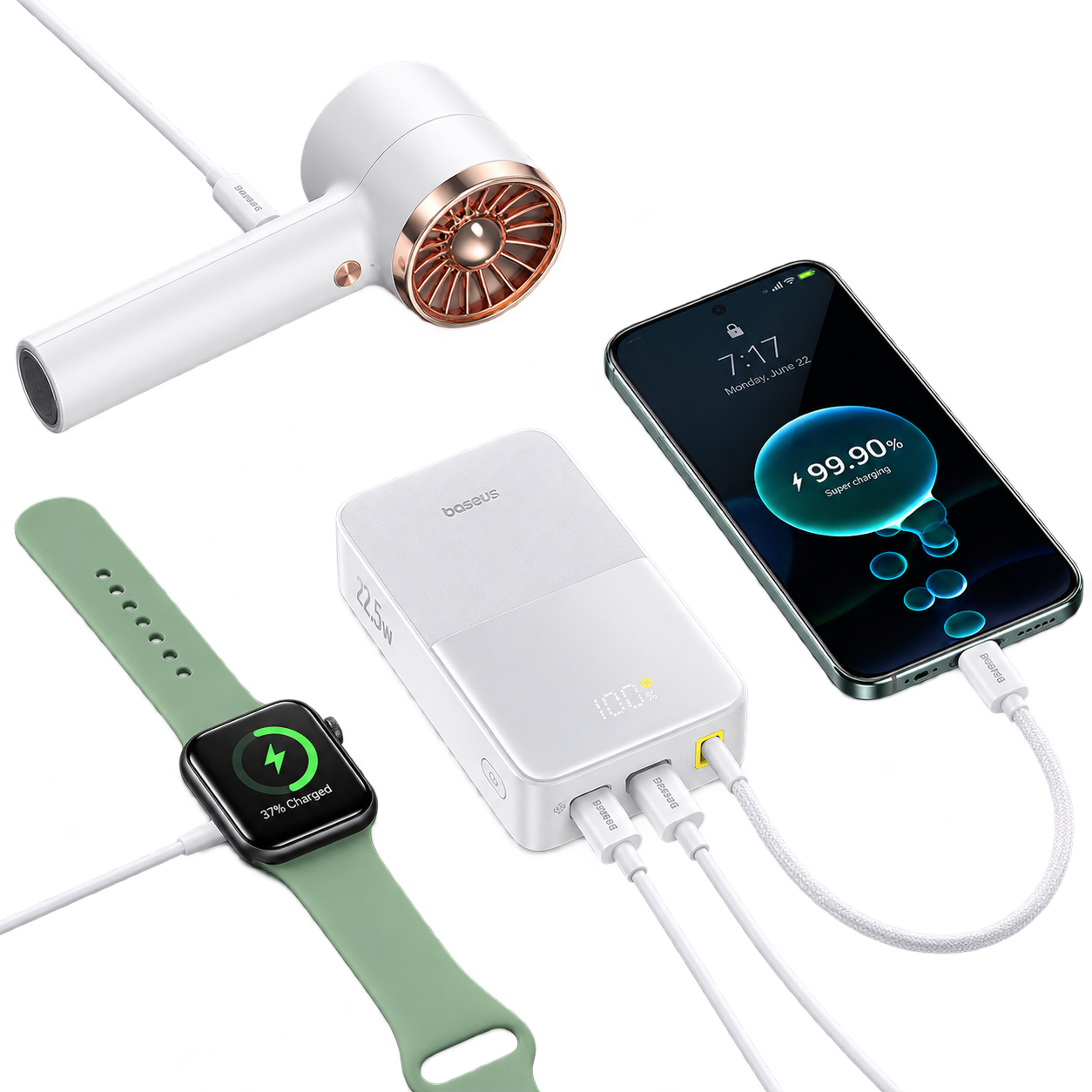 CARGADOR PORTATIL ENERFILL 20.000MAH BLANCO - BASEUS