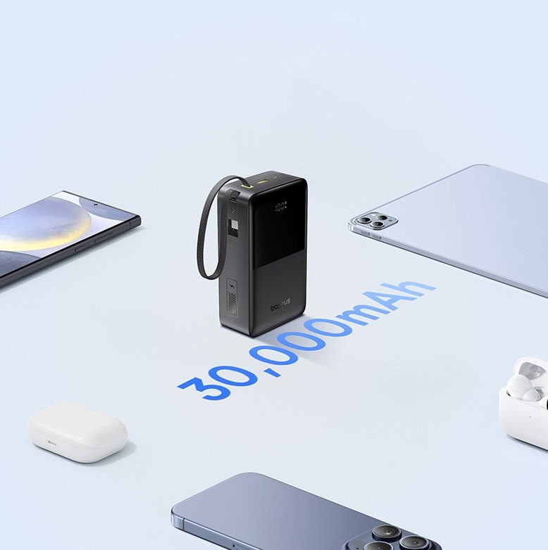 CARGADOR PORTATIL ENERFILL 30.000MAH NEGRO- BASEUS