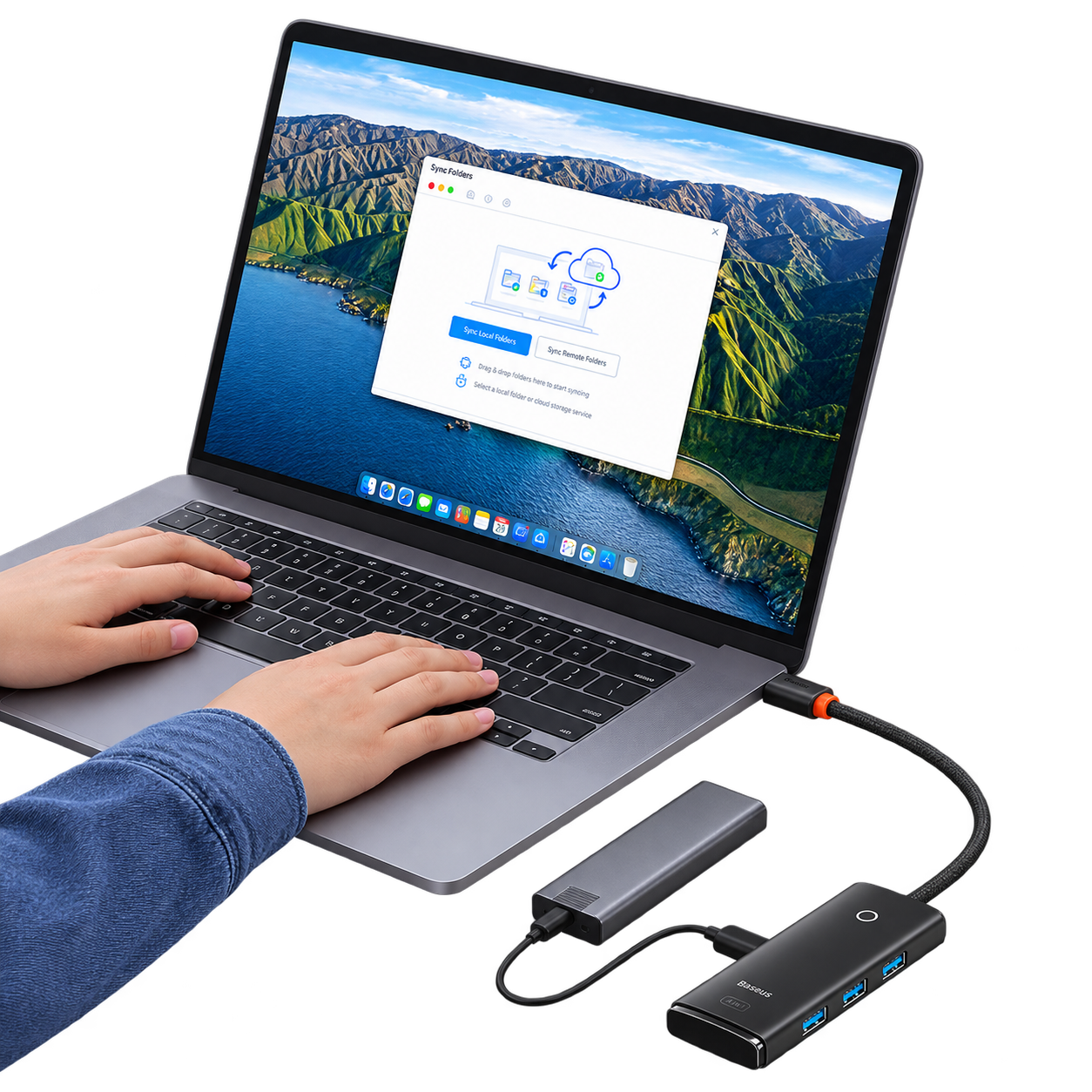 ADAPTADOR HUB 4 PUERTOS USB + C 25CM - BASEUS