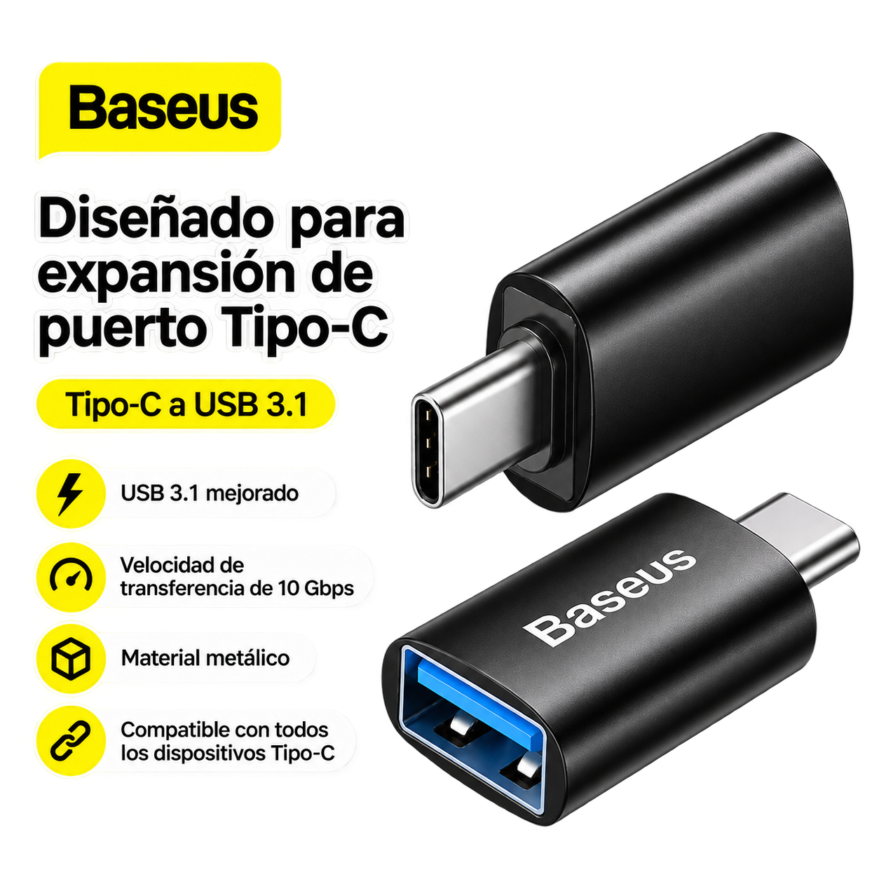 ADAPTADOR MINI USB A C - BASEUS