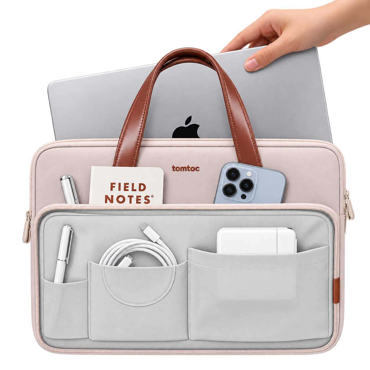 BOLSO A11 PARA LAPTOP E IPAD 14" ROSA - TOMTOC