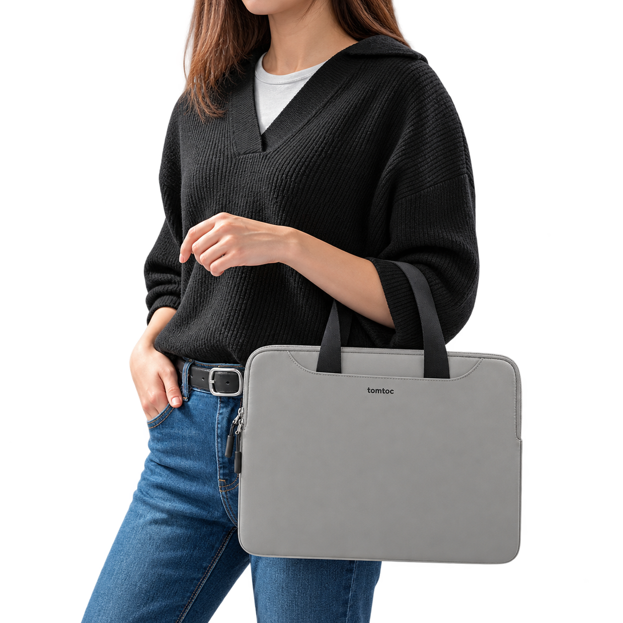 BOLSO A21 PARA LAPTOP E IPAD 13/14" GRIS - TOMTOC