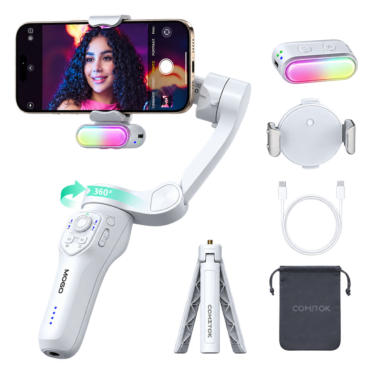 ESTABILIZADOR GIMBAL CON RGB - COMITOK