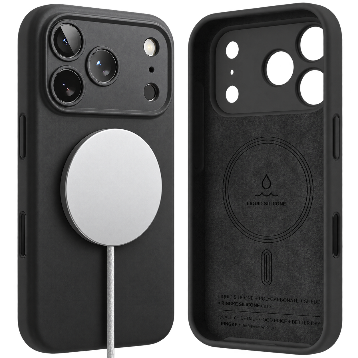 FUNDA RINGKE SILICONA MAGNETIC IPHONE 17 PRO BLACK