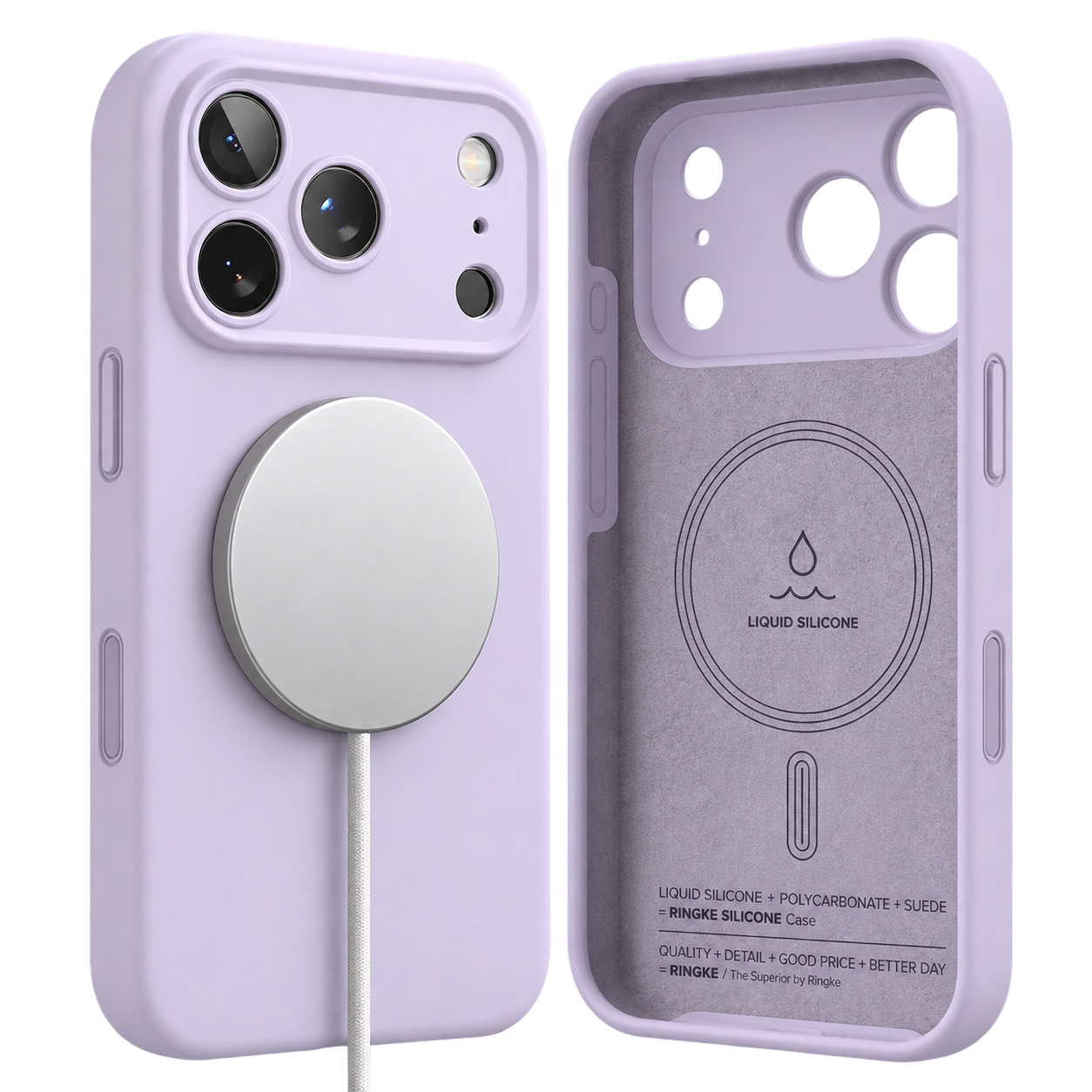 FUNDA RINGKE SILICONA MAGNETIC IPHONE 17 PRO LIGHT PURPLE