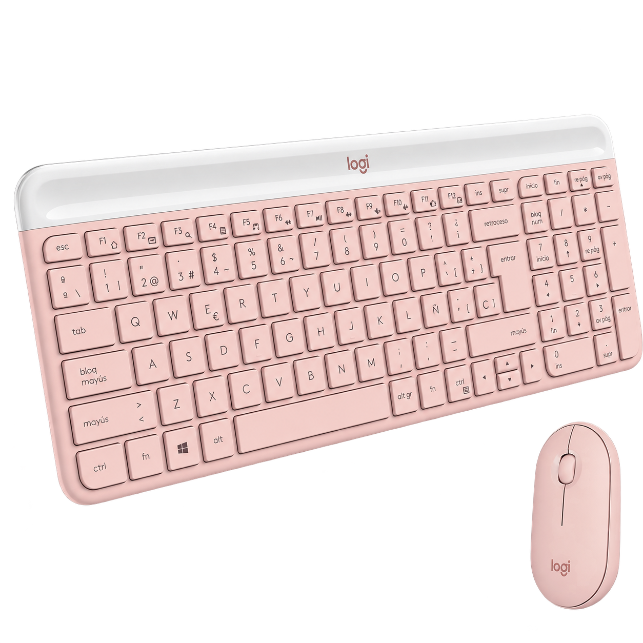 COMBO LOGITECH TECLADO Y MOUSE SLIM INALAMBRICO MK470 ROSA