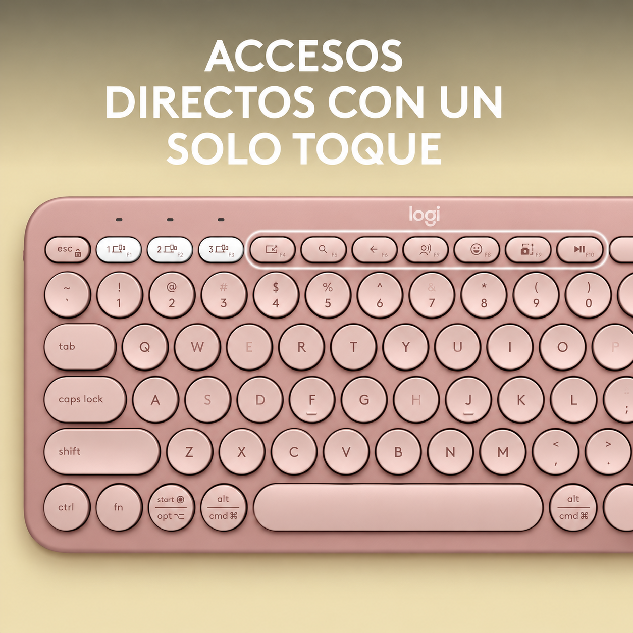 TECLADO LOGITECH BLUETOOTH K380S PEBBLE KEYS 2 - ROSA