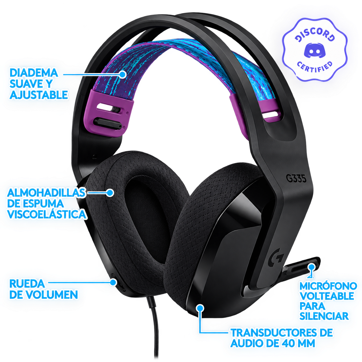 AURICULAR LOGITECH G335 GAMING HEADSET NEGRO