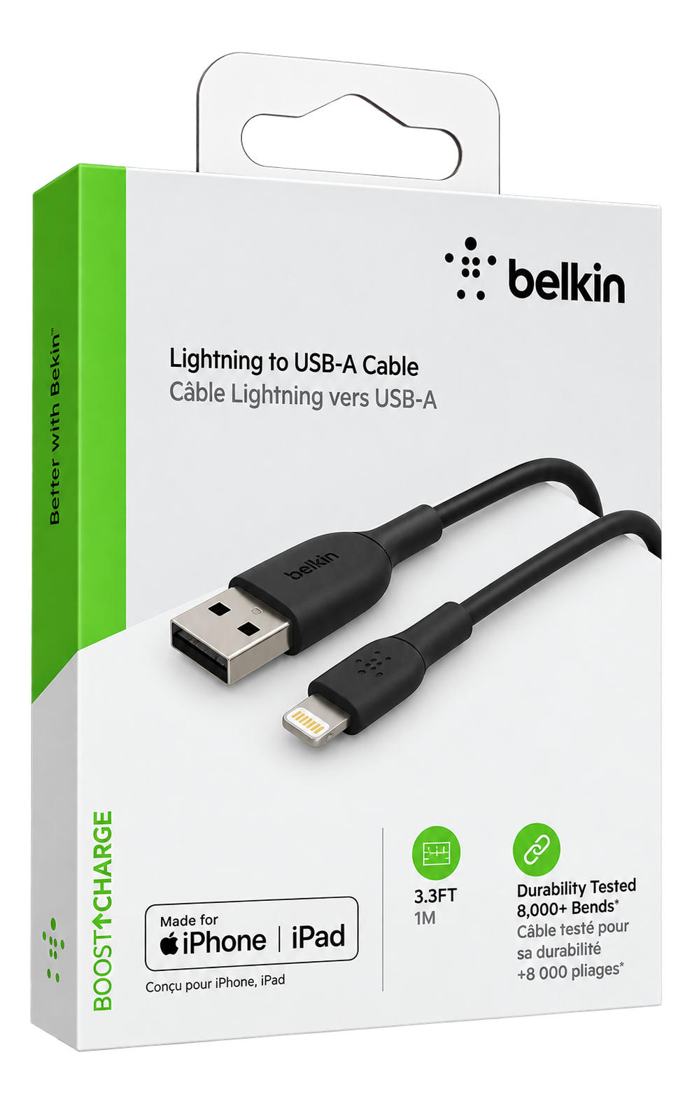 CABLE BELKIN LIGHTNING A USB-A 1 METRO NEGRO
